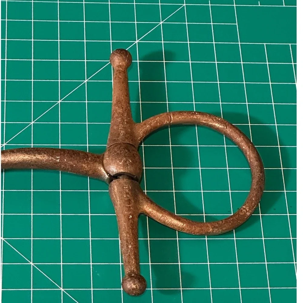 Vintage Iron Full Cheek Snaffle‎ Horse Bit Rustic Equestrian Tack 5 Inch Mouth
